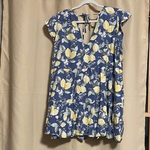 Abercrombie & Fitch Blue and Yellow Floral Mini Dress